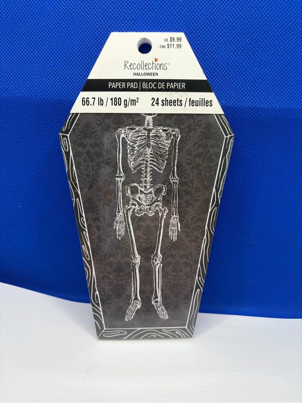 Recollections Halloween Coffin Paper Pad 24 Sheets Skeleton Gothic Scrapbook